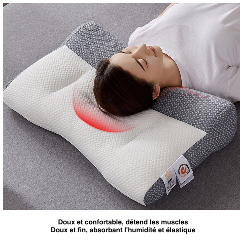 Oreiller Cervical 2 en 1 pour un sommeil réparateur et sans douleur