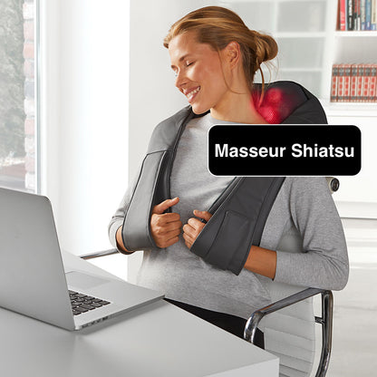 Masseur Shiatsu Chauffant pour Cervicales et Dos - Soulagez vos Douleurs Musculaires