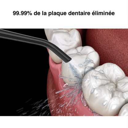 Hydropulseur Jet Dentaire Pro - Rechargeable avec 8 Embouts