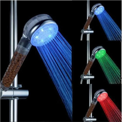 Pommeau de Douche Anti Calcaire LED Spa LED 3 Couleurs Selon La Température