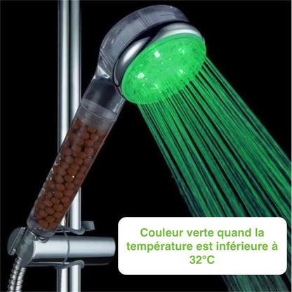 Pommeau de Douche Anti Calcaire LED Spa LED 3 Couleurs Selon La Température